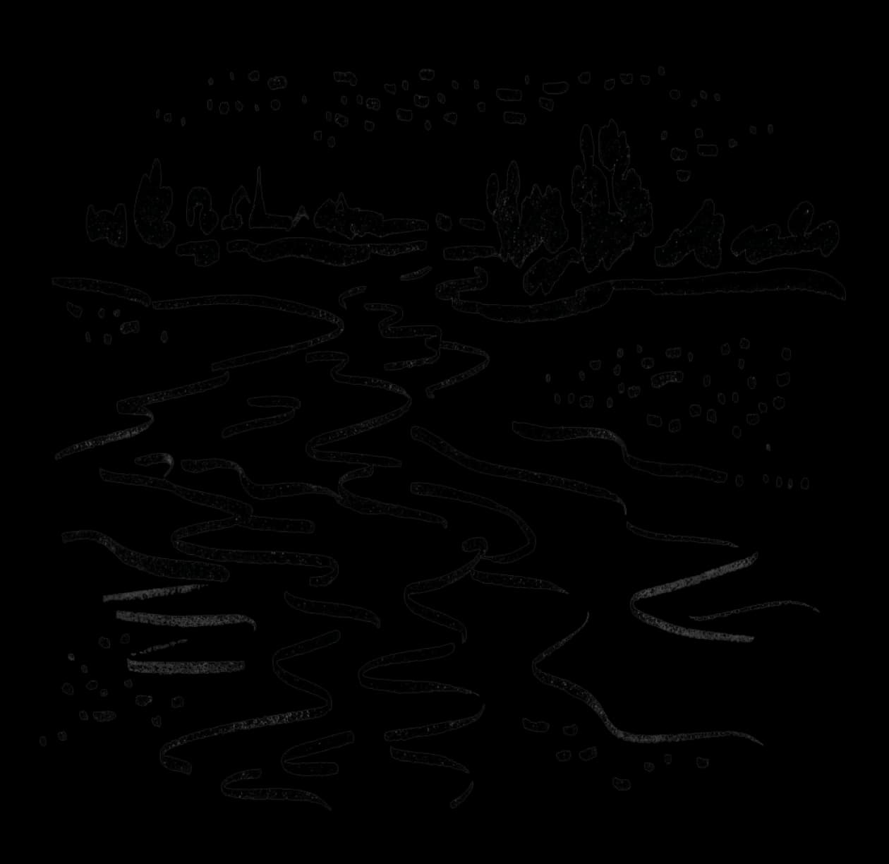 Decorative illustration showing a stream