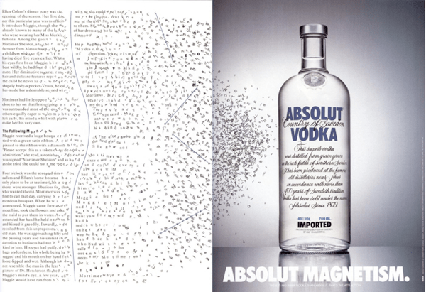 Absolut Vodka's Absolut magnetism ad