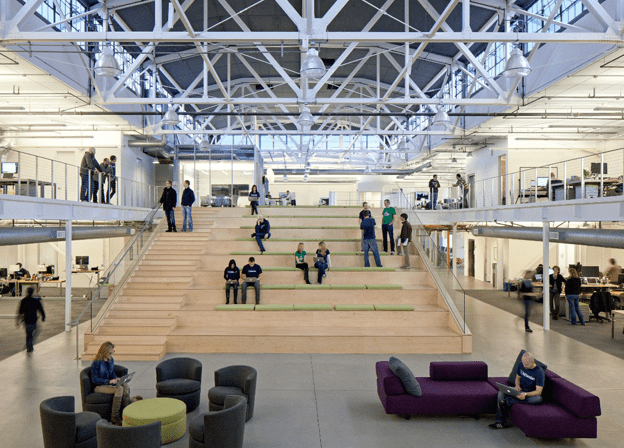 The central space in Atlassian's San Francisco office