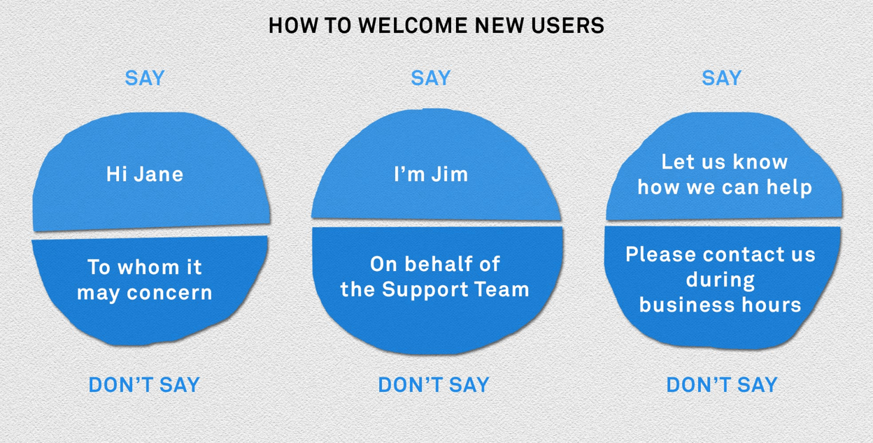 The do's and don'ts of welcome messages for new users