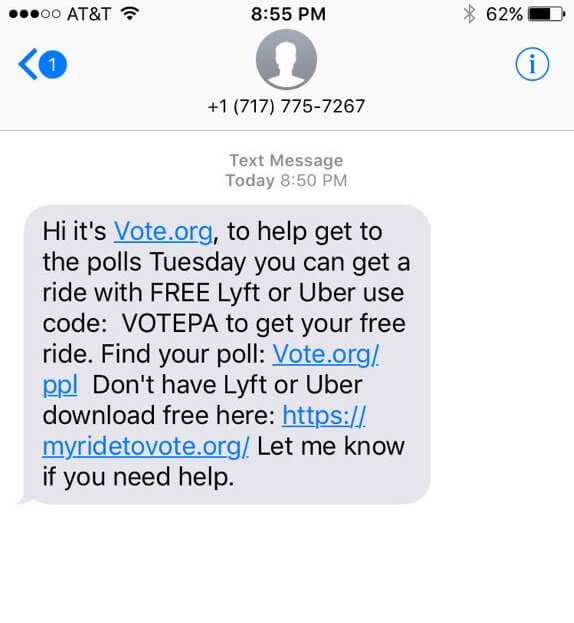 messaging app sms from vote.org