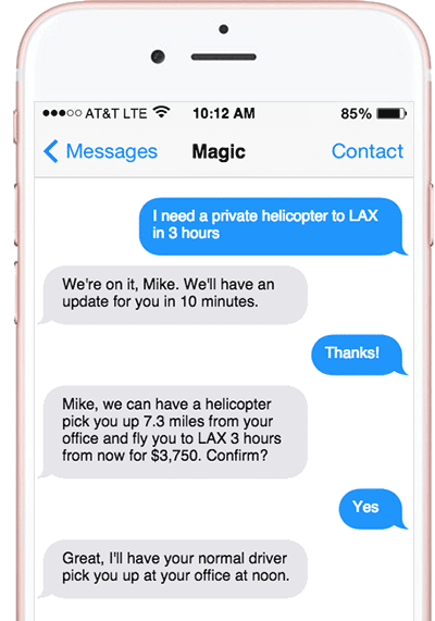magic messaging app sms interface