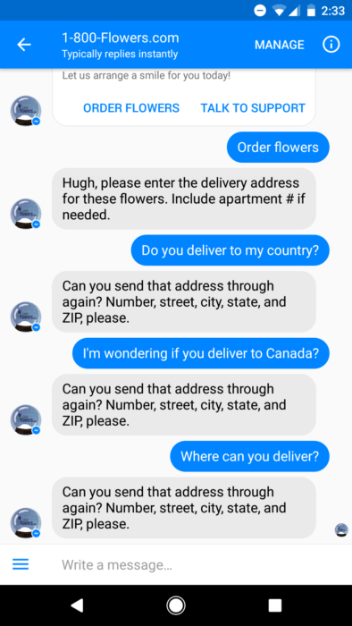 1800 flowers facebook bot