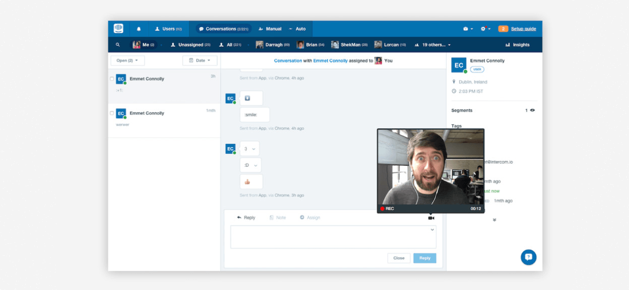A prototype of a video messenger in Intercom