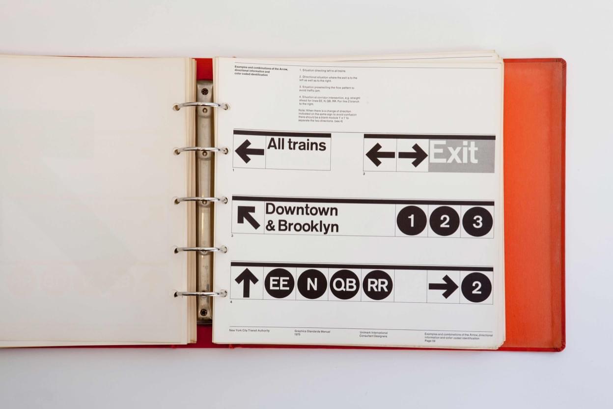 New York City Transit Authority Graphics Standards Manual by Massimo Vignelli and Bob Noorda, 1970 