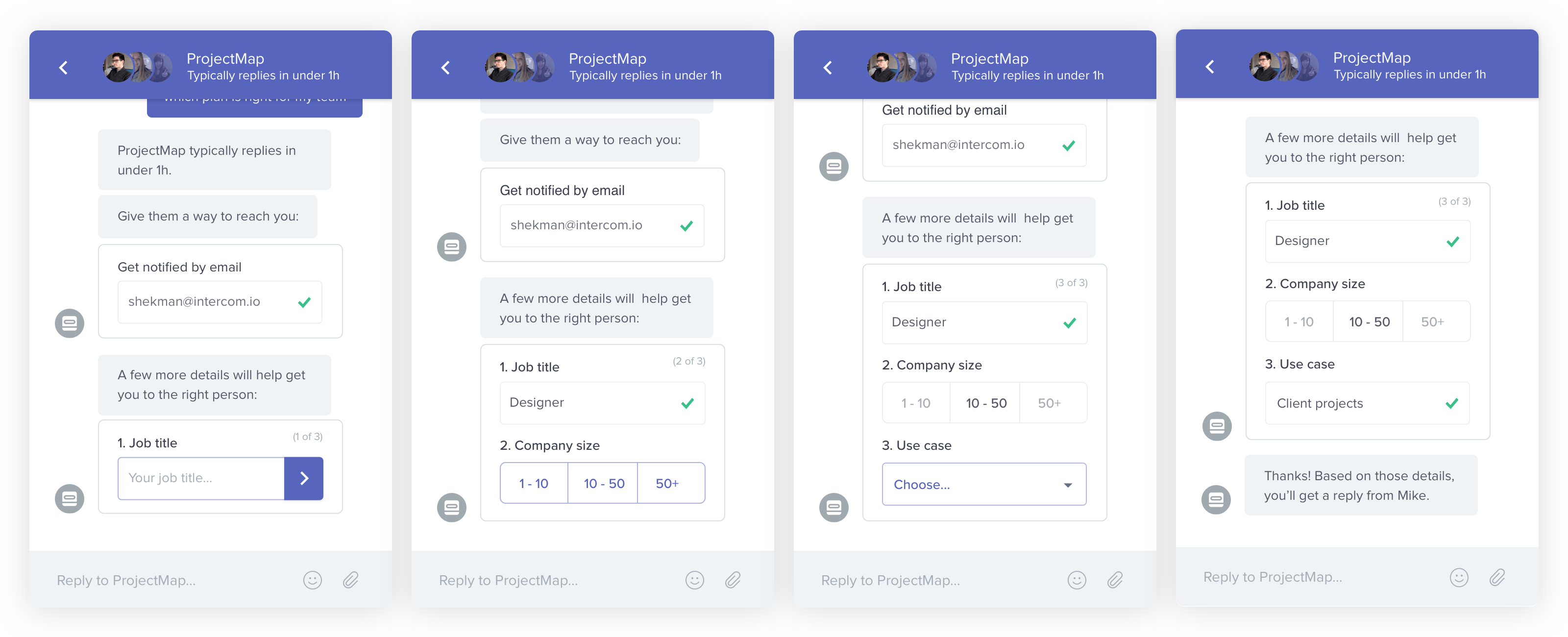 example of Operator delivering a conversational form