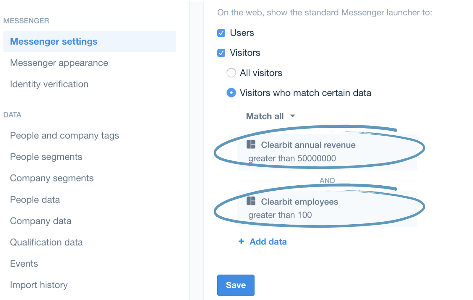 Intercom Clearbit integration