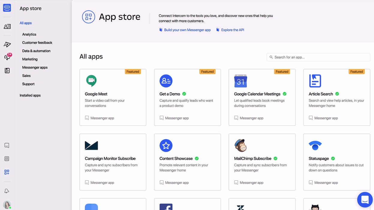 Intercom app store