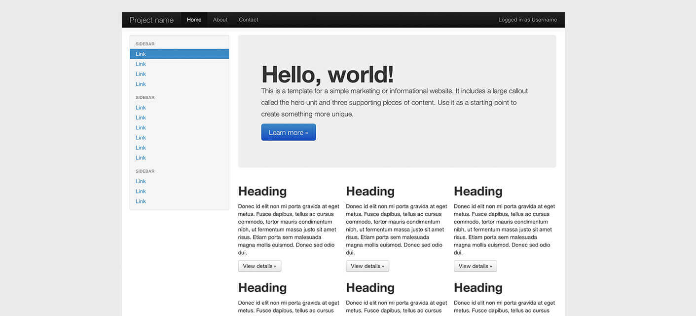 witter Bootstrap, originally created by Mark Otto and Jacob Thornton, 2011