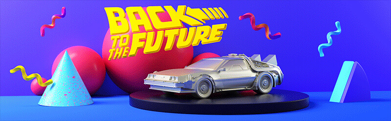 The DeLorean time machine from Back to the Future