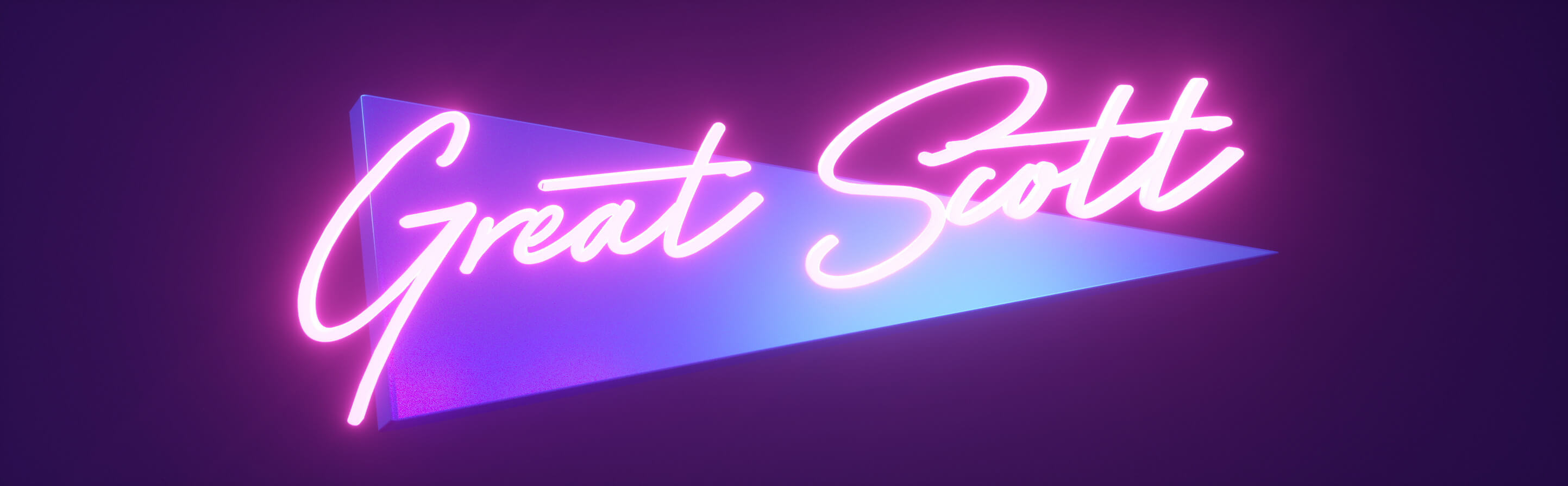 Great scott! neon sign of catchphrase from Back to the Future