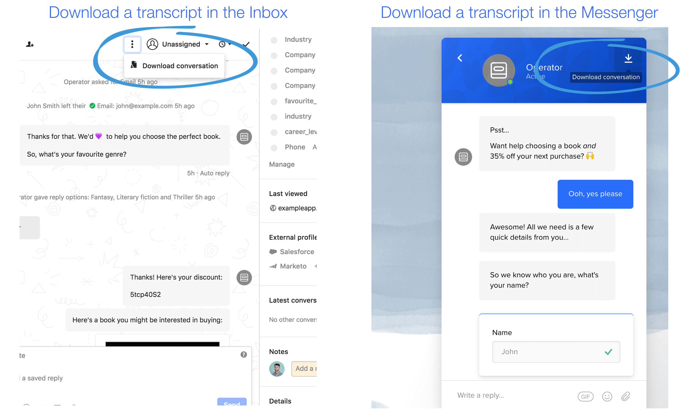 Intercom transcript downloader