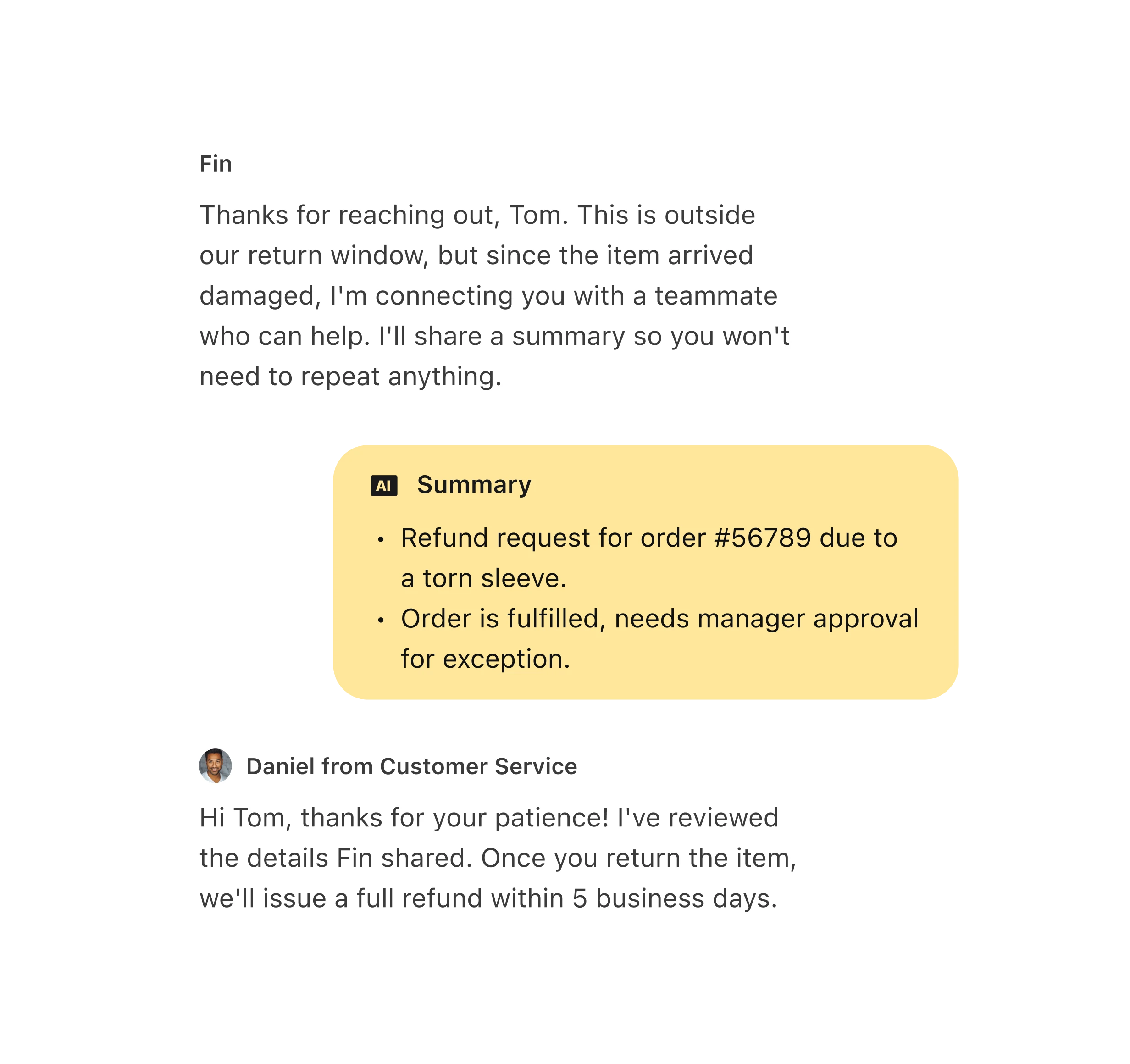 Fin messenger UI
