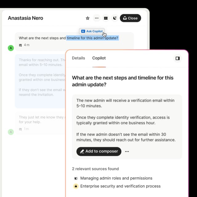 Copilot product UI