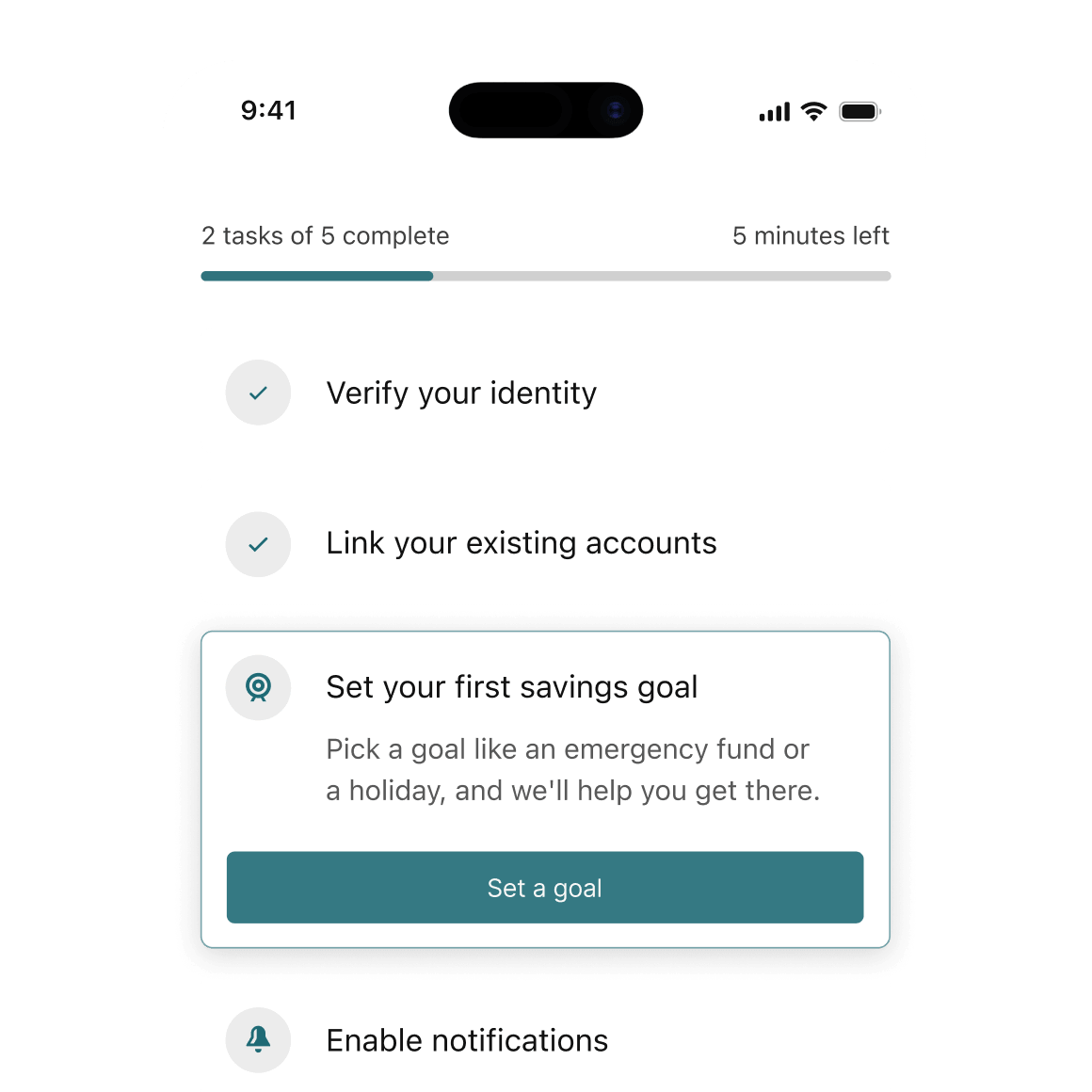 Onboarding wizard UI