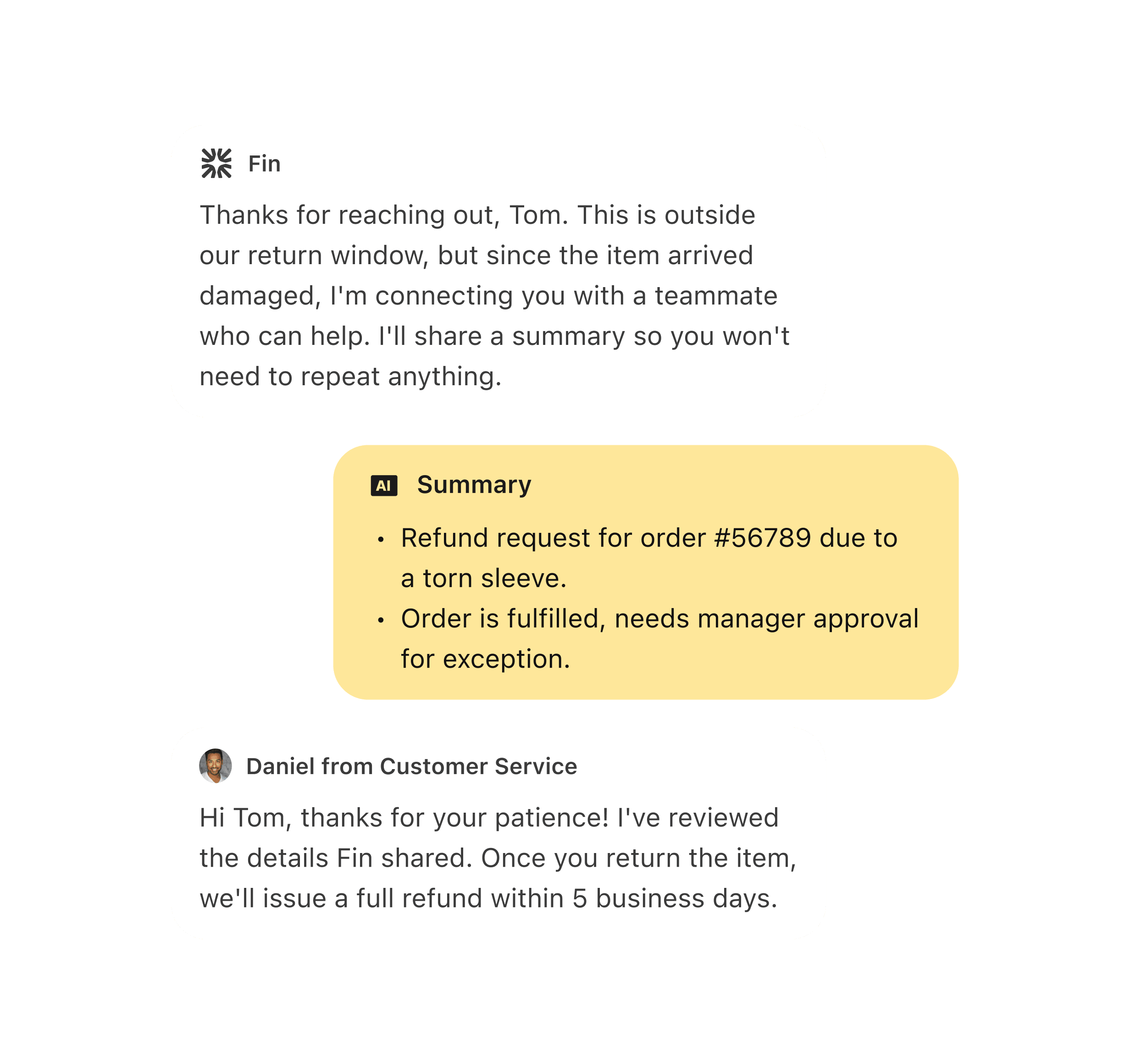 Fin messenger UI