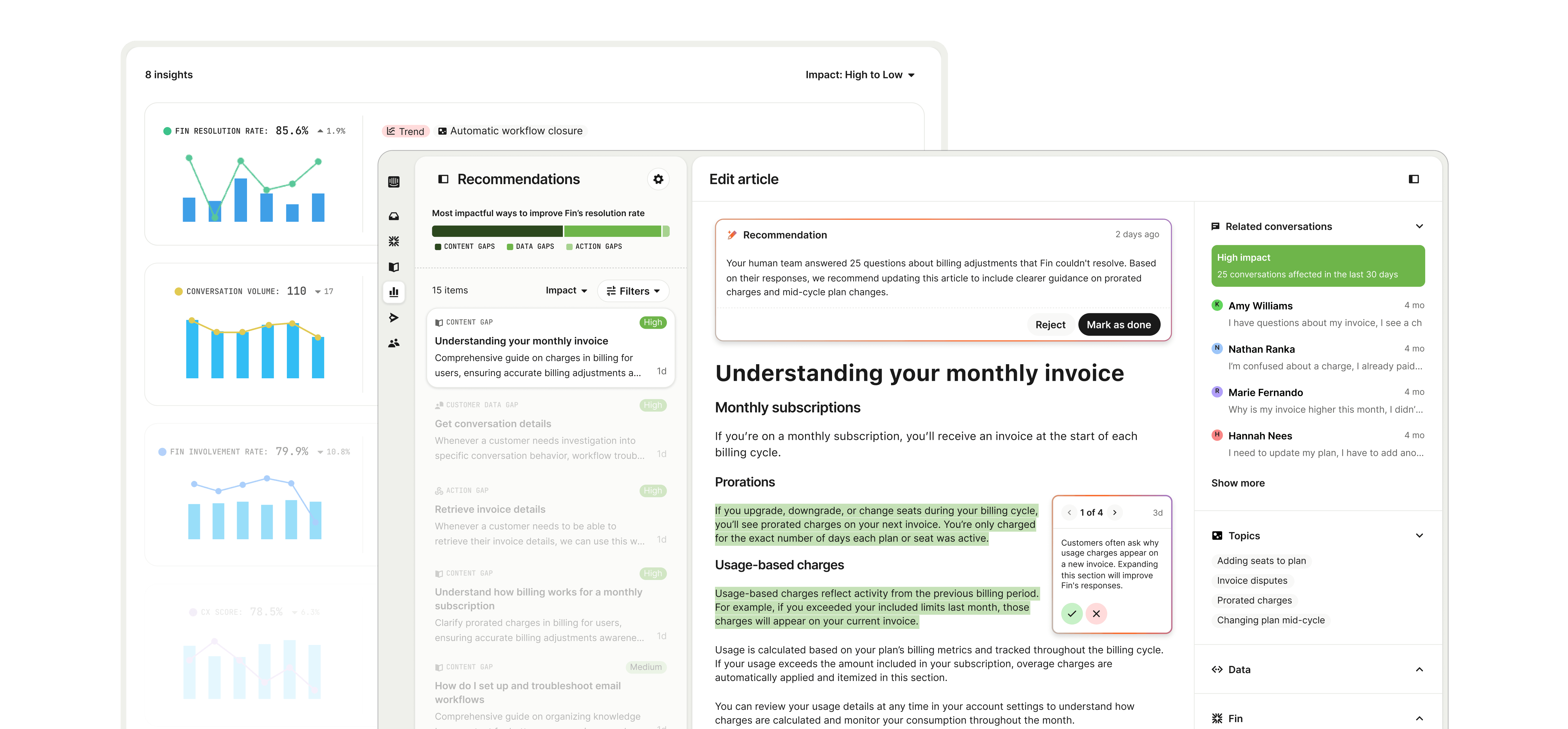 Fin messenger UI