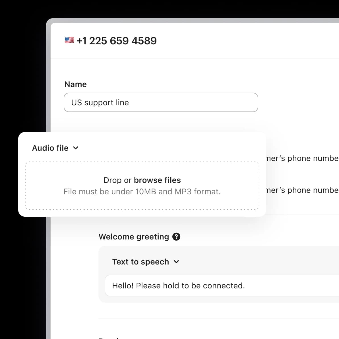 Customized greeting configuration