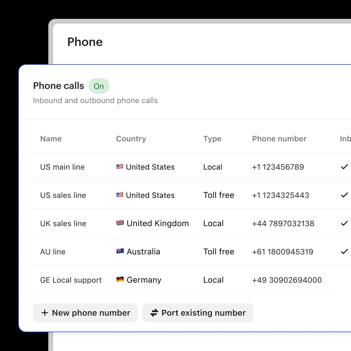 Setting up a local or toll-free phone number