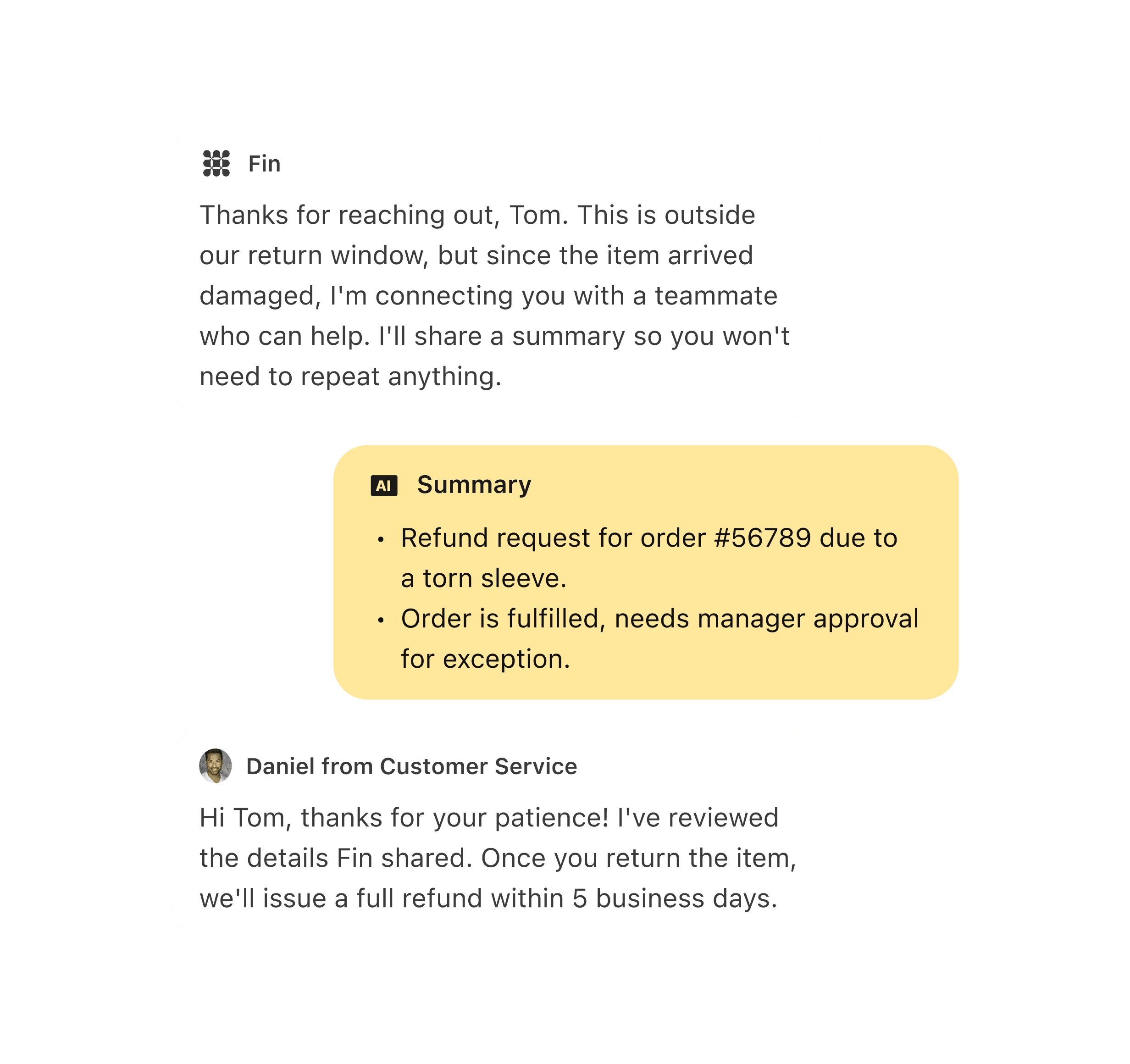 Fin messenger UI