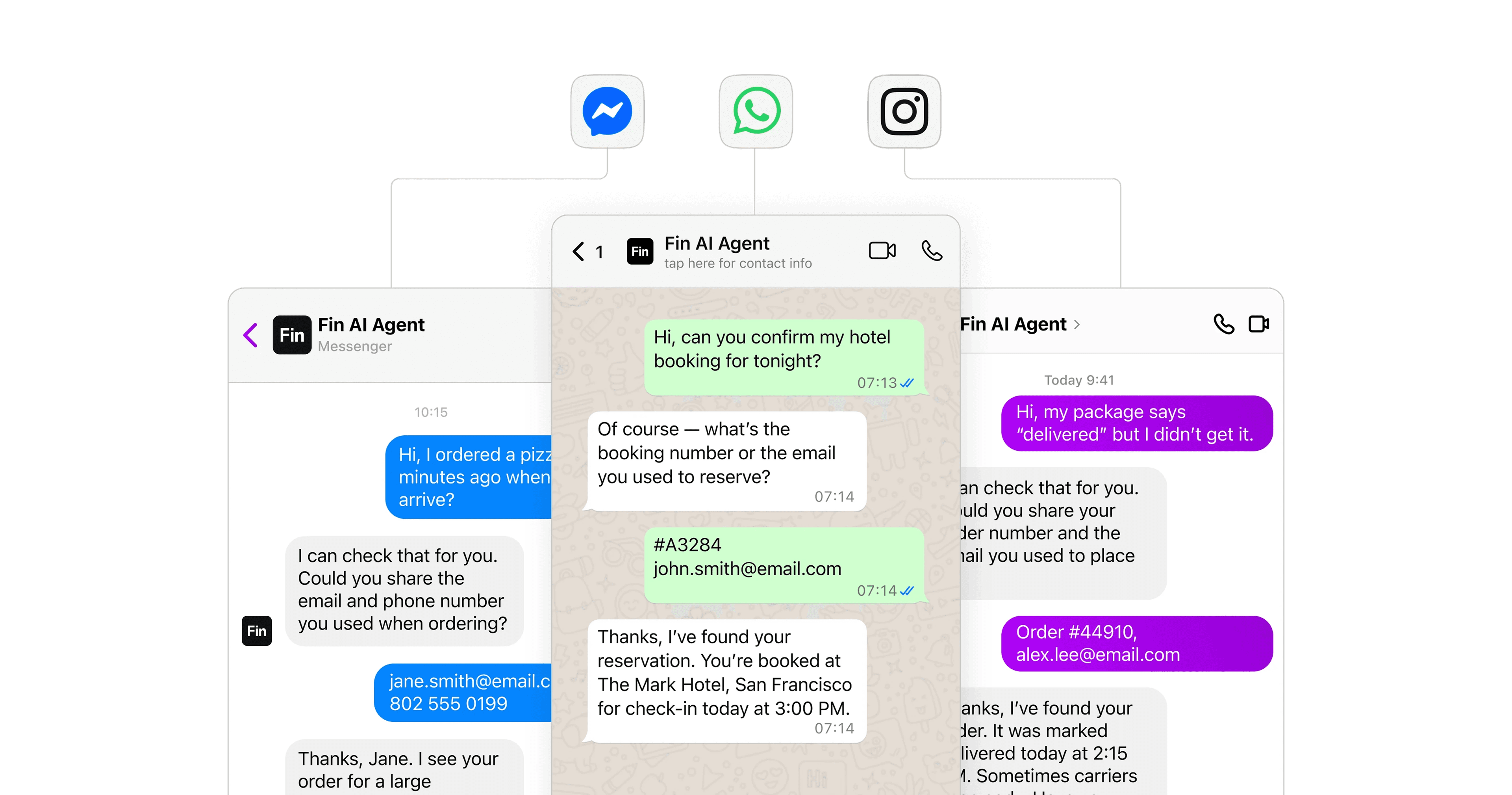 WhatsApp conversation managed from the Intercom inbox