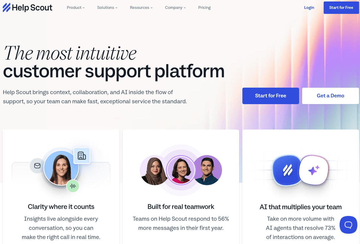Helpscout Helpdesk Homepage Screenshot