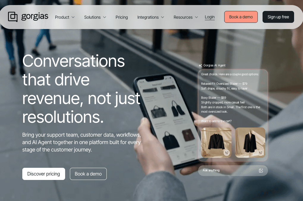 Gorgias Homepage Screenshot