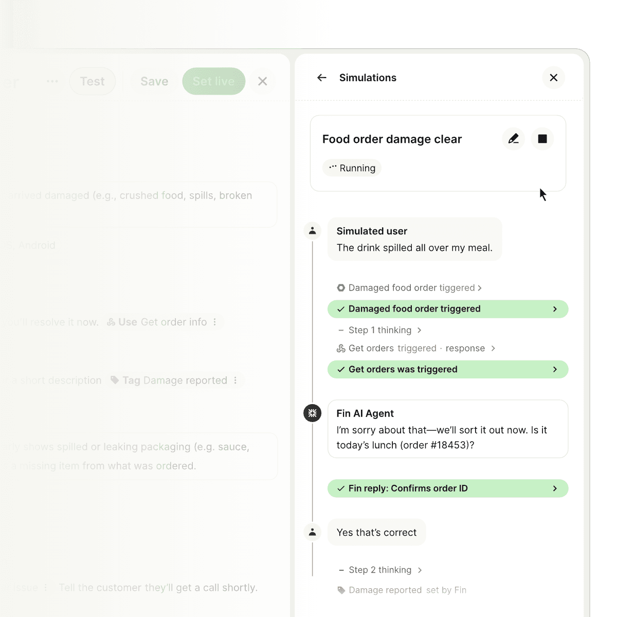 Run a complete, multi-turn simulated conversation.