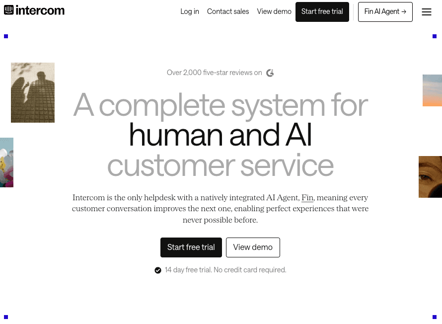 Intercom Homepage